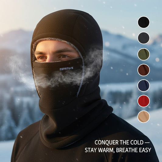 ThermaFleece™ 3-in-1 Winter Balaclava – Windproof Hat, Face Mask & Neck Warmer