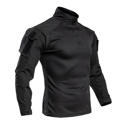 Men's Tactical Combat Shirt – Quarter Zip Training Shirt with Sleeve Pocket