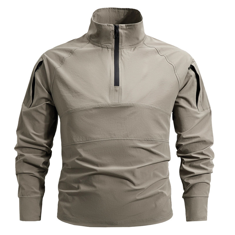 Men's Tactical 1/4 Zip Performance Quick-Dry Stretch Combat Shirt Pullover