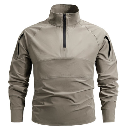 Men's Tactical 1/4 Zip Performance Quick-Dry Stretch Combat Shirt Pullover