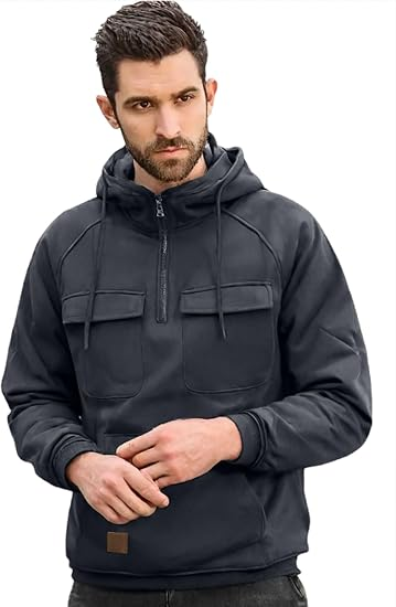 Men's Cargo Quarter-Zip Hoodie