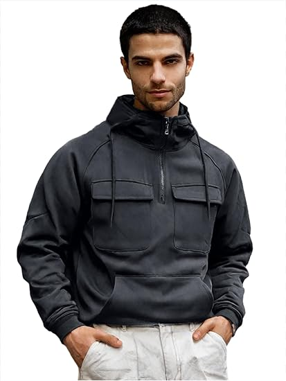 Men's Cargo Quarter-Zip Hoodie