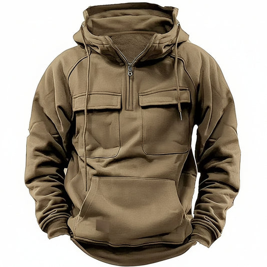 Men's Cargo Quarter-Zip Hoodie