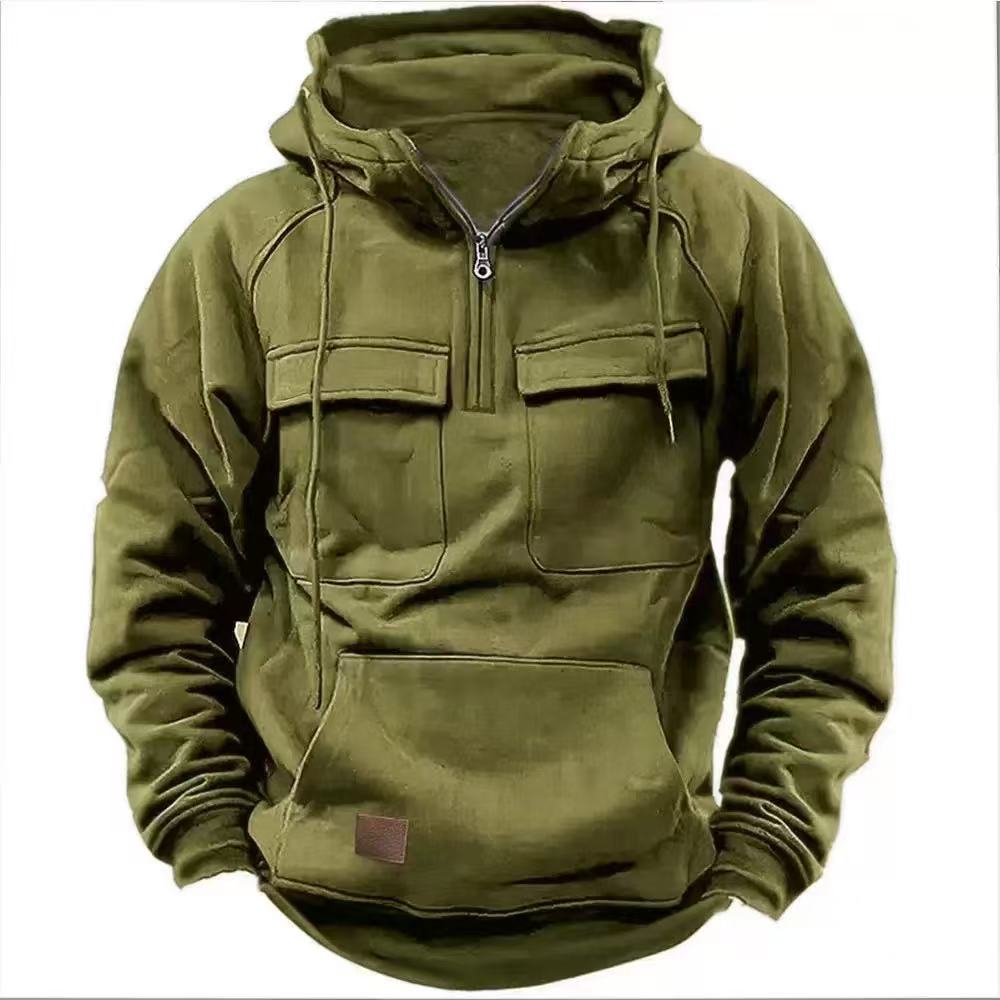 Men's Cargo Quarter-Zip Hoodie