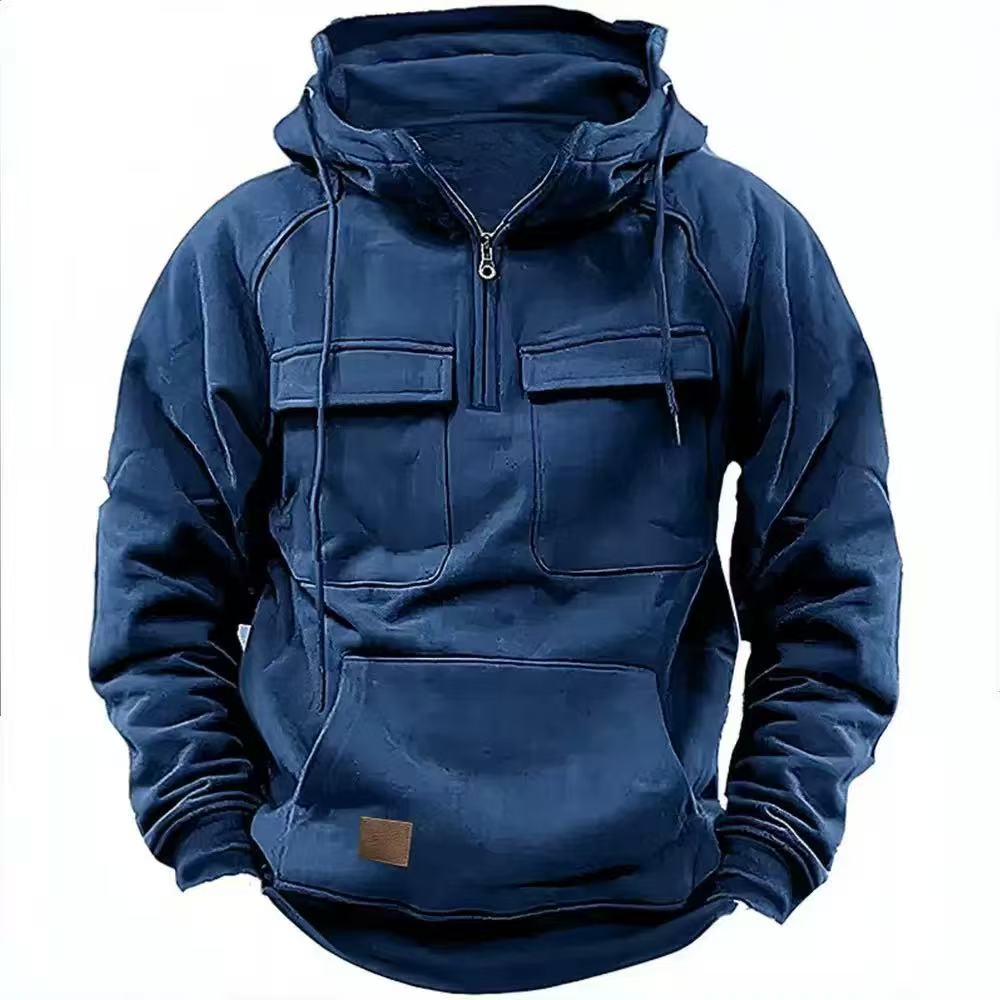 Men's Cargo Quarter-Zip Hoodie