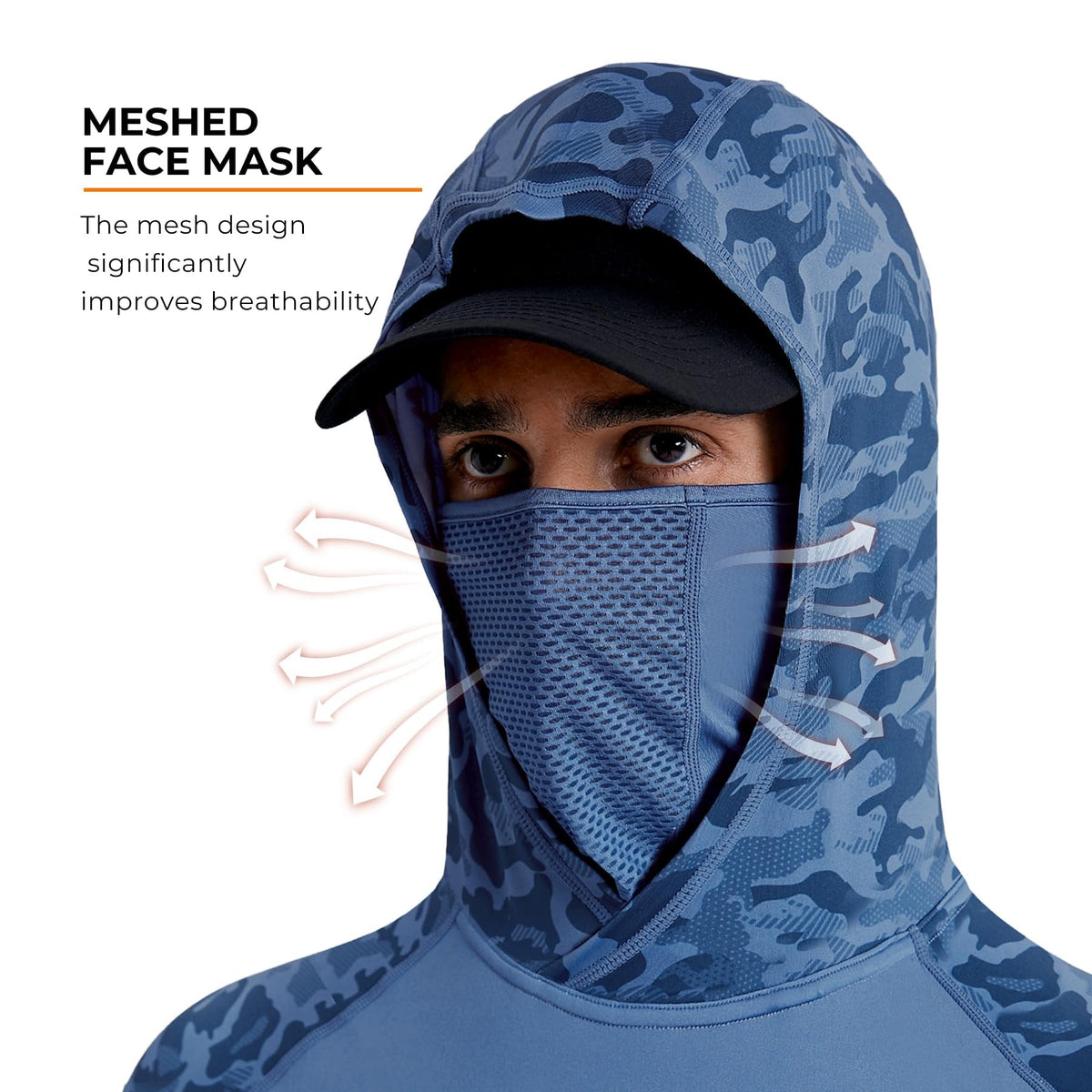 Outdoor activity essential—hooded mask integrated design 🌞 360° sun protection with no dead angles.