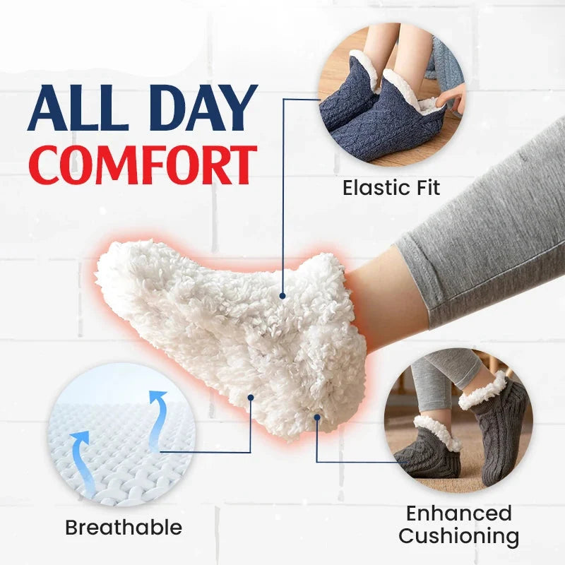 PeakRoo Fleece-Lined Non-Slip Thermal Slippers Socks-Buy 2 Pcs Get Free Shipping