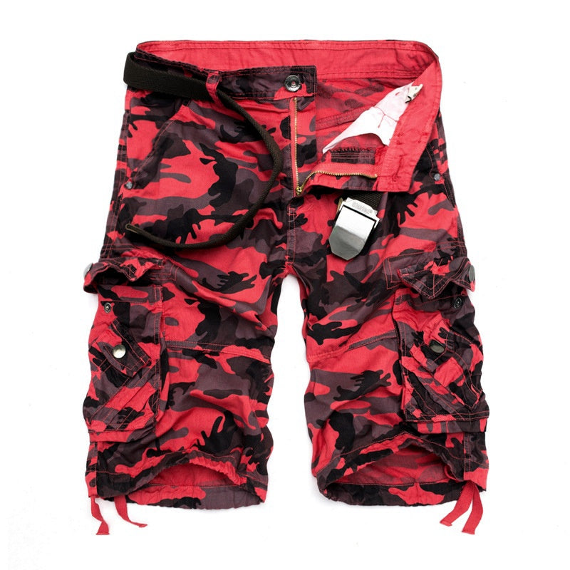 Women's Vintage Camo Multi-Pocket Cargo Shorts