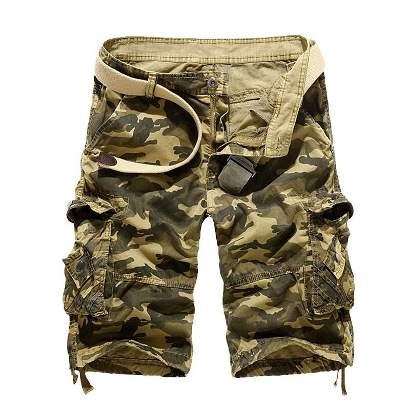 Women's Vintage Camo Multi-Pocket Cargo Shorts