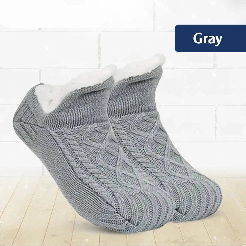 PeakRoo Fleece-Lined Non-Slip Thermal Slippers Socks-Buy 2 Pcs Get Free Shipping