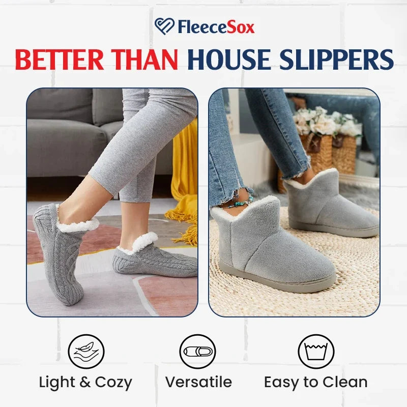 PeakRoo Fleece-Lined Non-Slip Thermal Slippers Socks-Buy 2 Pcs Get Free Shipping