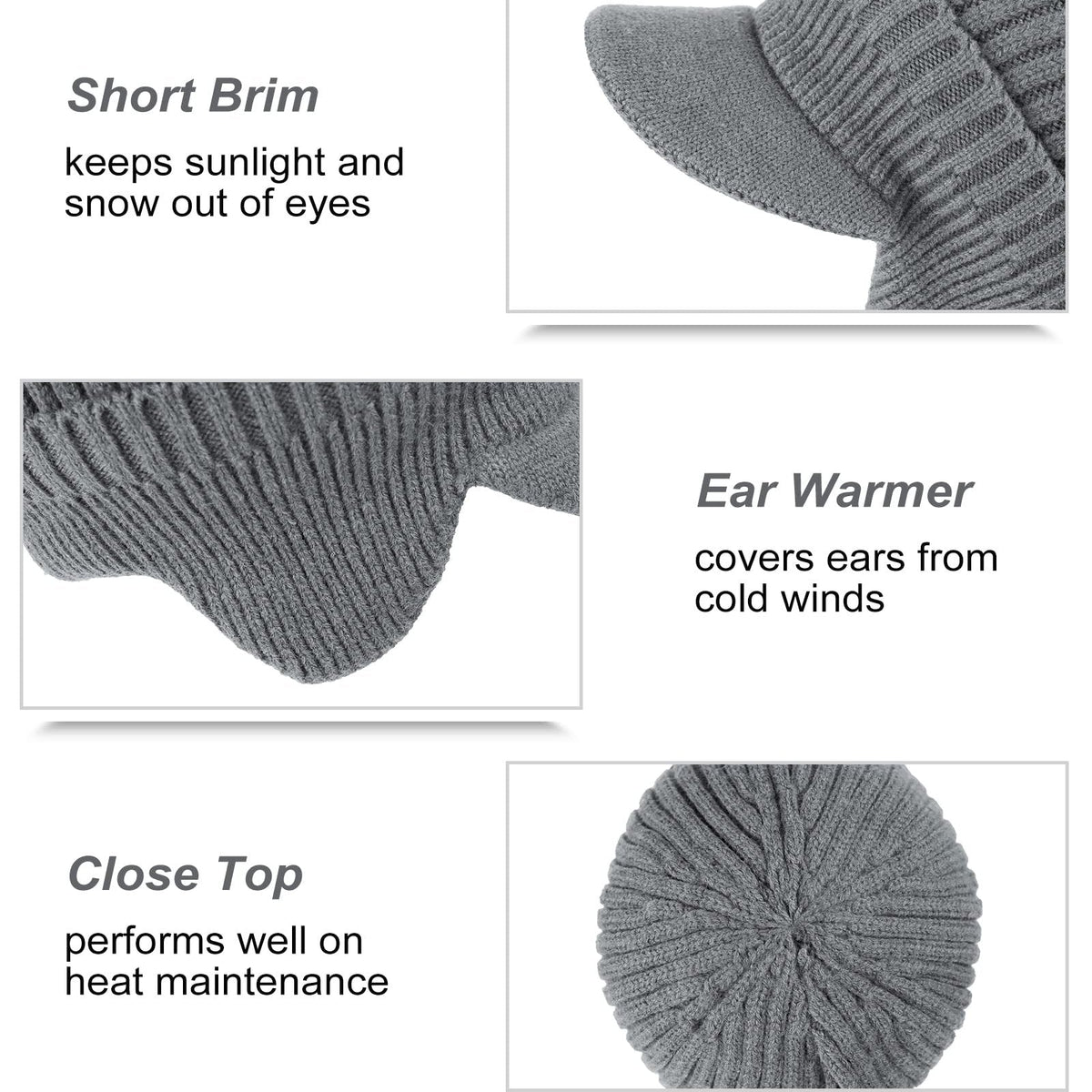 PeakRoo Elastic Warm Ear Protection Knitted Hat