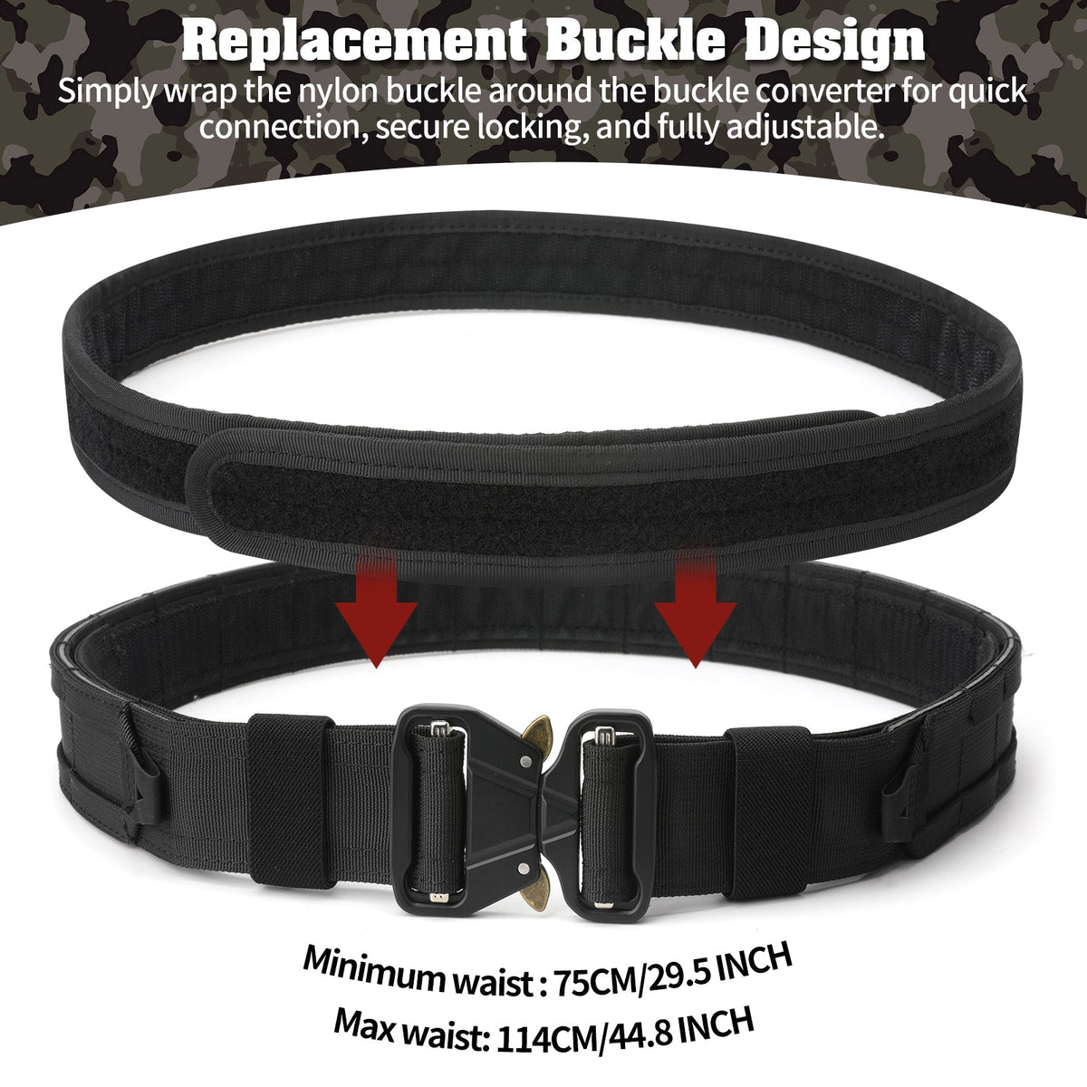 PEAKROO 5 in 1 Quick Release Tactical Duty Belt