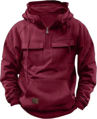 Men's Cargo Quarter-Zip Hoodie