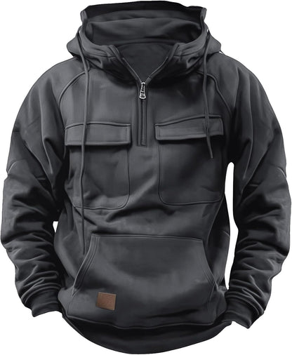 Men's Cargo Quarter-Zip Hoodie