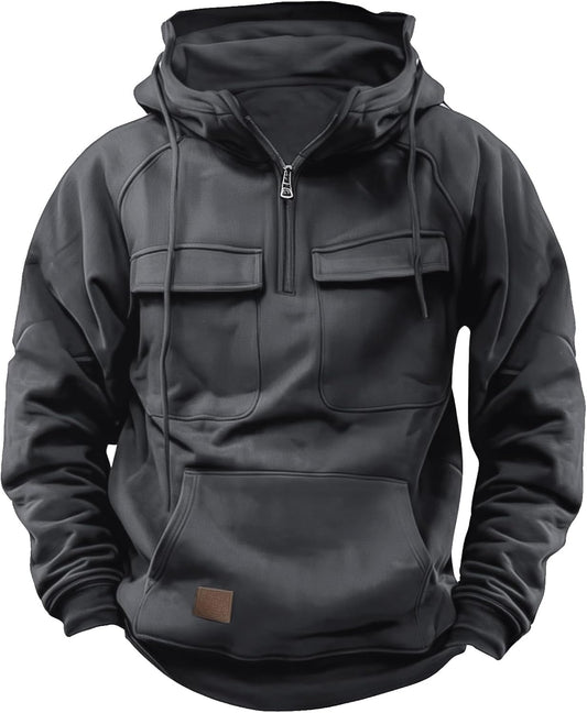 Men's Cargo Quarter-Zip Hoodie