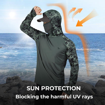 Outdoor activity essential—hooded mask integrated design 🌞 360° sun protection with no dead angles.