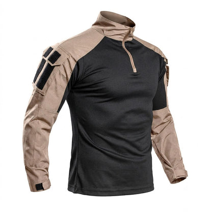 Men's Tactical Combat Shirt – Quarter Zip Training Shirt with Sleeve Pocket