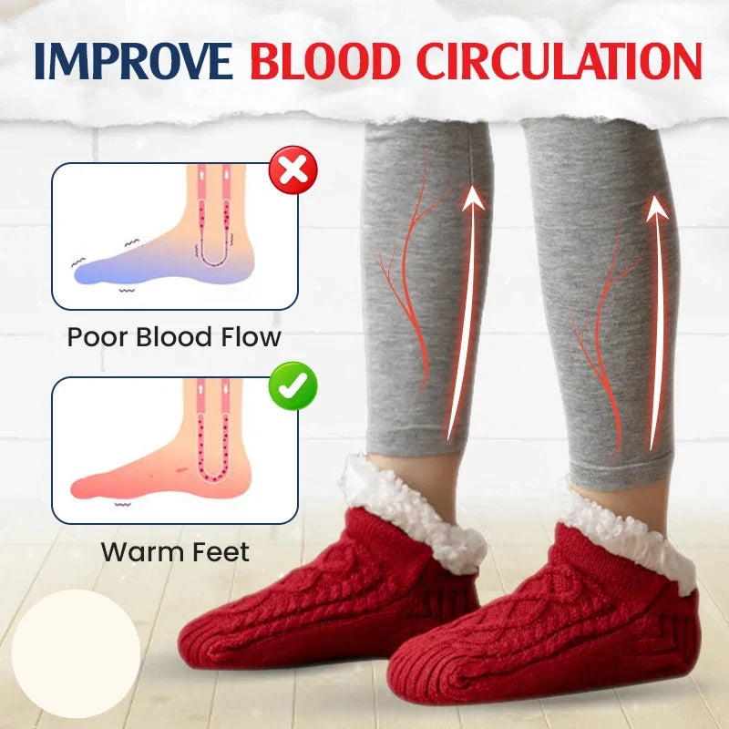 PeakRoo Fleece-Lined Non-Slip Thermal Slippers Socks-Buy 2 Pcs Get Free Shipping