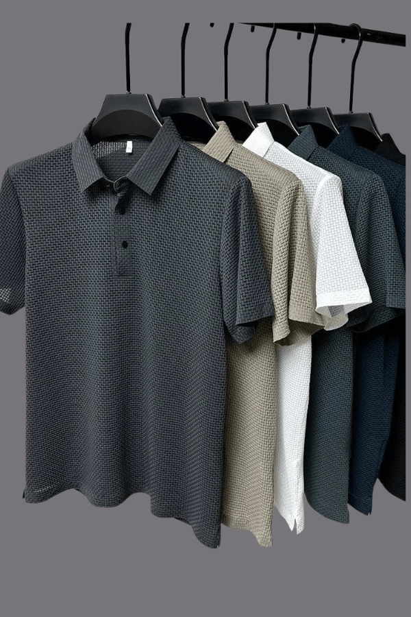 Men's Lightweight Breathable Waffle Knit Polo
