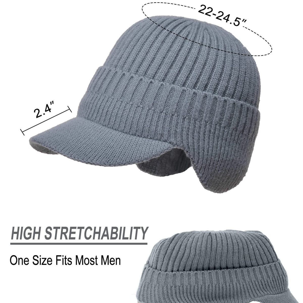 PeakRoo Elastic Warm Ear Protection Knitted Hat