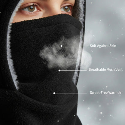 ThermaFleece™ 3-in-1 Winter Balaclava – Windproof Hat, Face Mask & Neck Warmer