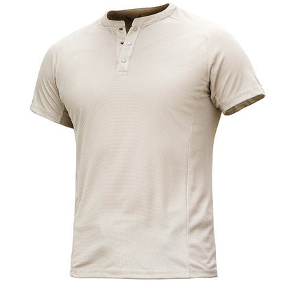 Men's Quick-Dry Henley Collar T-Shirts