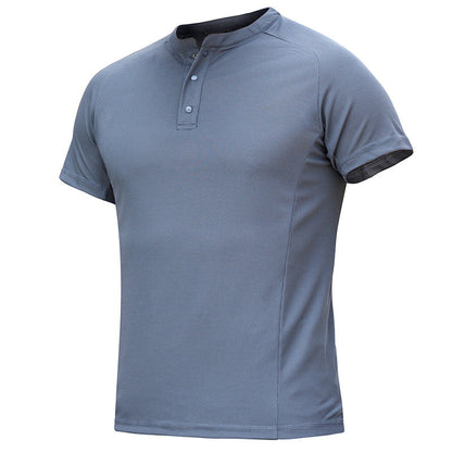 Men's Quick-Dry Henley Collar T-Shirts