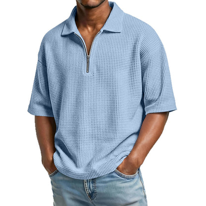 Waffle Zip Polo Shirt