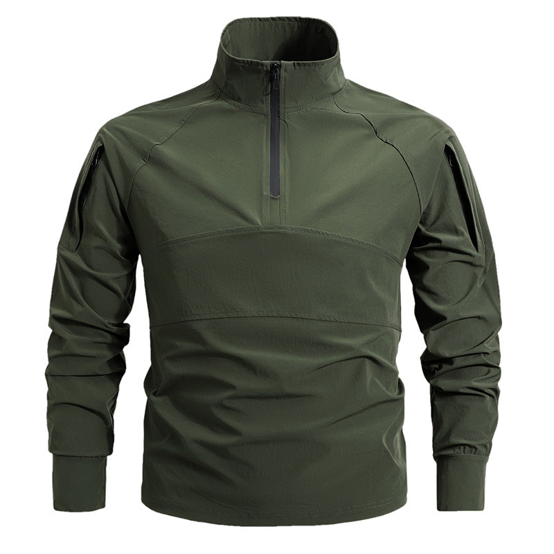 Men's Tactical 1/4 Zip Performance Quick-Dry Stretch Combat Shirt Pullover