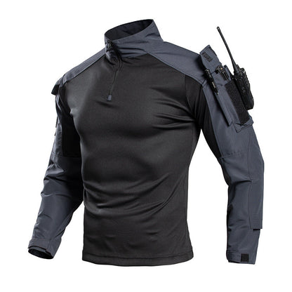 Men's Tactical Combat Shirt – Quarter Zip Training Shirt with Sleeve Pocket