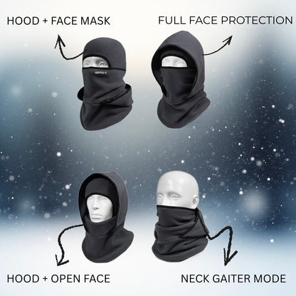 ThermaFleece™ 3-in-1 Winter Balaclava – Windproof Hat, Face Mask & Neck Warmer
