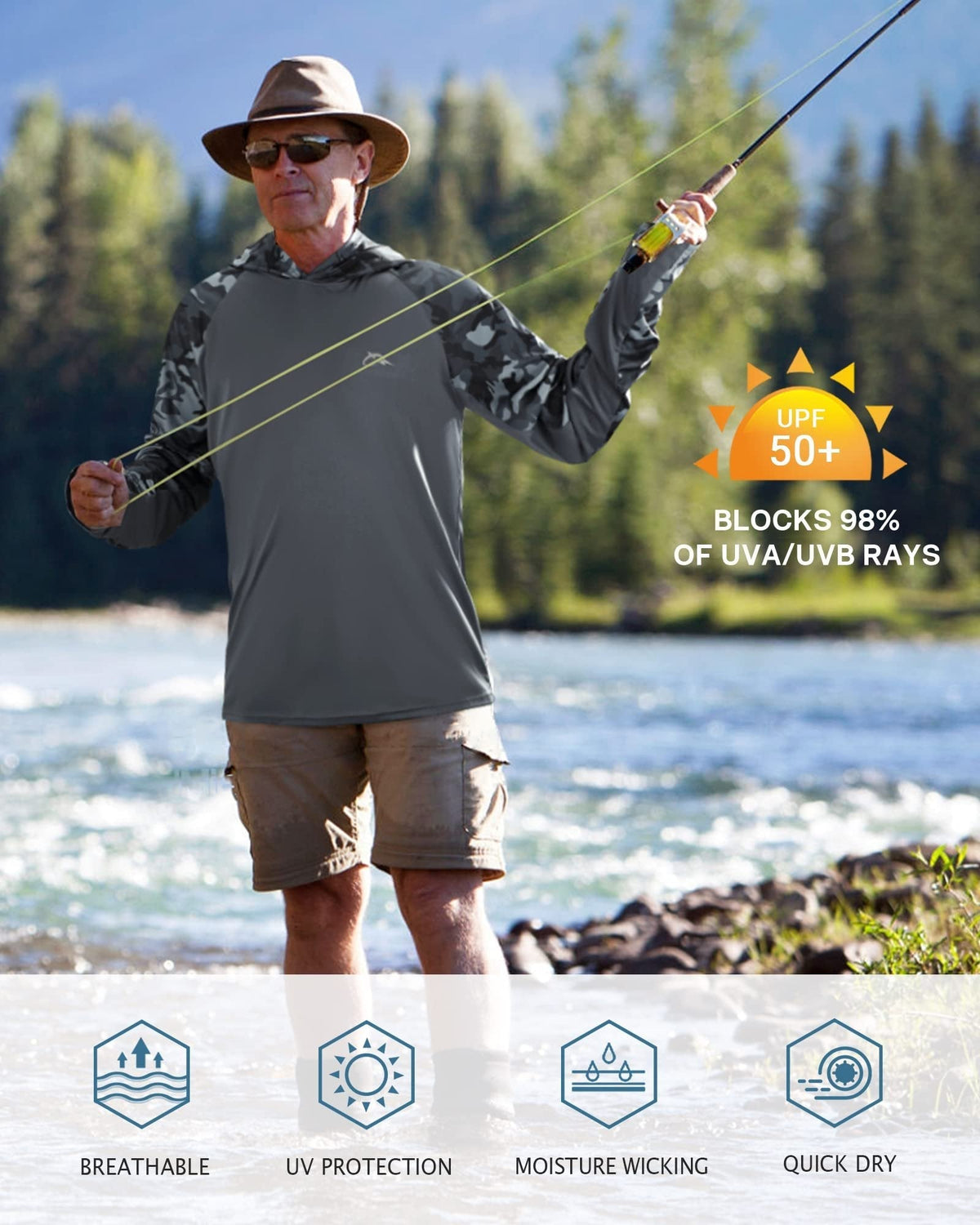 Outdoor activity essential—hooded mask integrated design 🌞 360° sun protection with no dead angles.