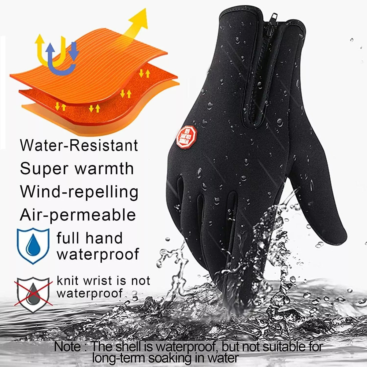 PeakRoo™ Waterproof Thermal Touchscreen Gloves – Windproof Winter Gloves for Outdoor Work, Driving & Sports