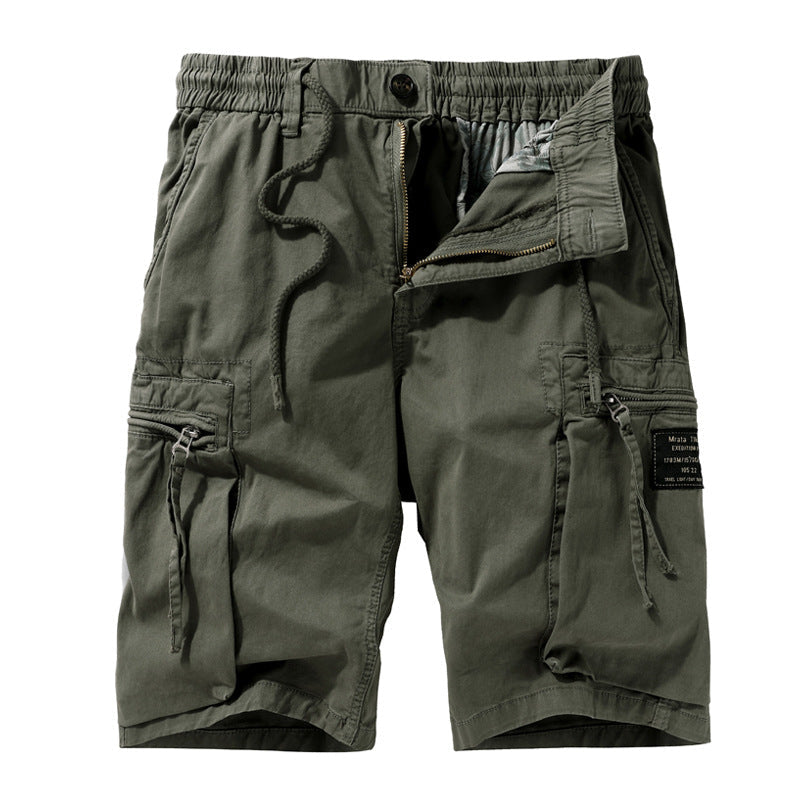 Men's Casual Solid Color Zipper Pocket  Shorts