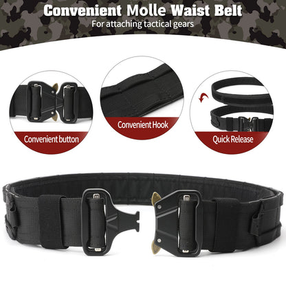 PEAKROO 5 in 1 Quick Release Tactical Duty Belt