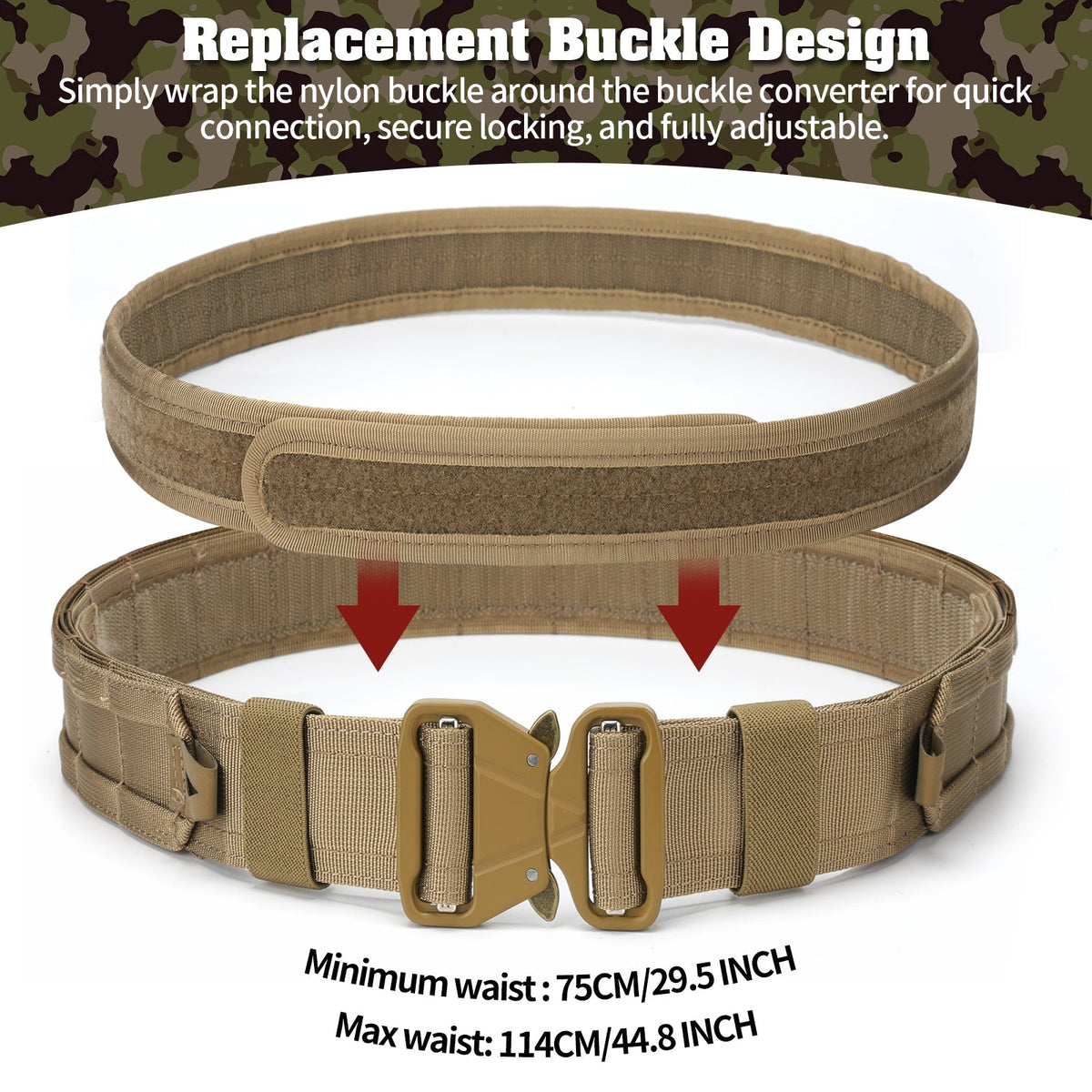 PEAKROO 5 in 1 Quick Release Tactical Duty Belt