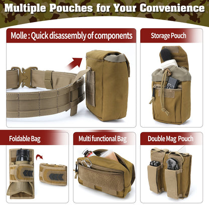PEAKROO 5 in 1 Quick Release Tactical Duty Belt