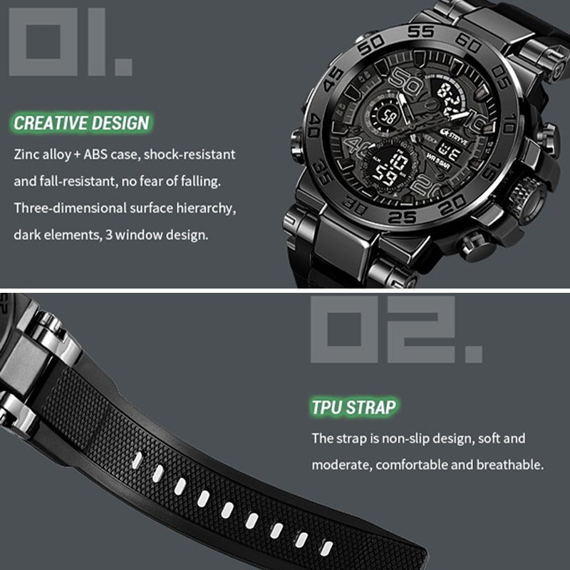 PEAKROO Colorful Functional Waterproof Tactical Watch