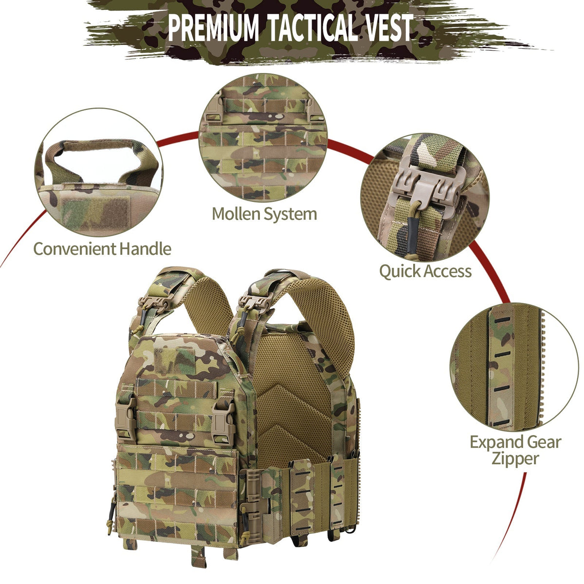 PEAKROO Quick Release Rampage Plate Carrier