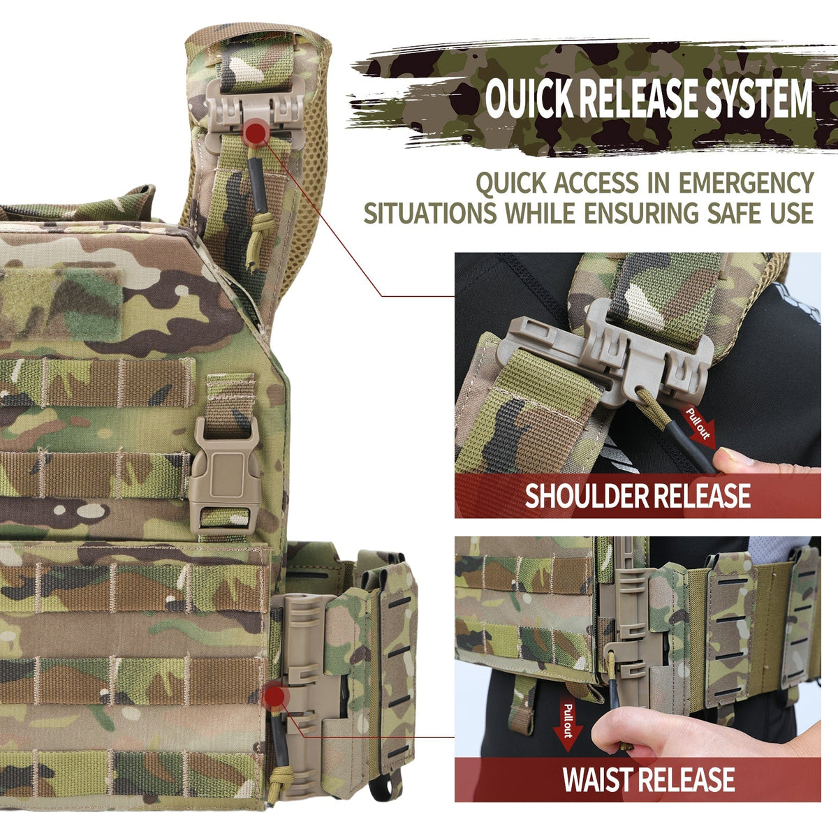 PEAKROO Quick Release Rampage Plate Carrier
