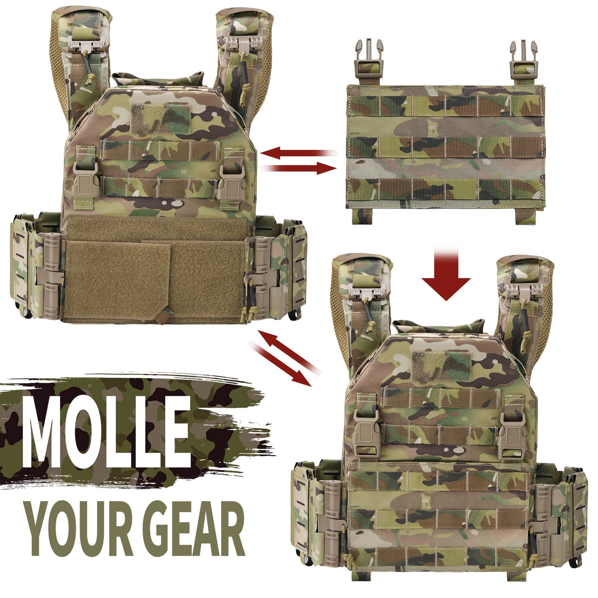 PEAKROO Quick Release Rampage Plate Carrier