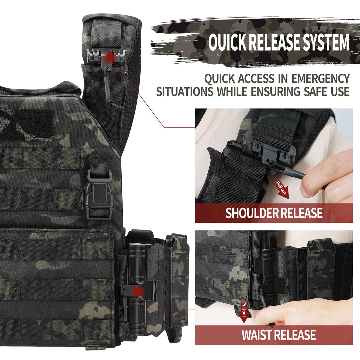PEAKROO Quick Release Rampage Plate Carrier